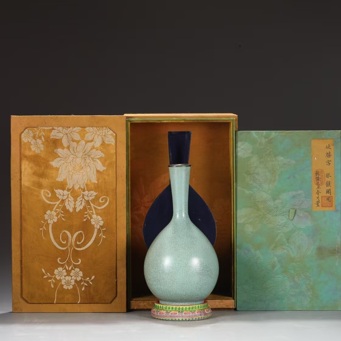 極上珍品 宋 汝窯 天青釉 銀口 大膽瓶 古陶瓷 古擺件 古置物 中国古美術 古美味 蔵出