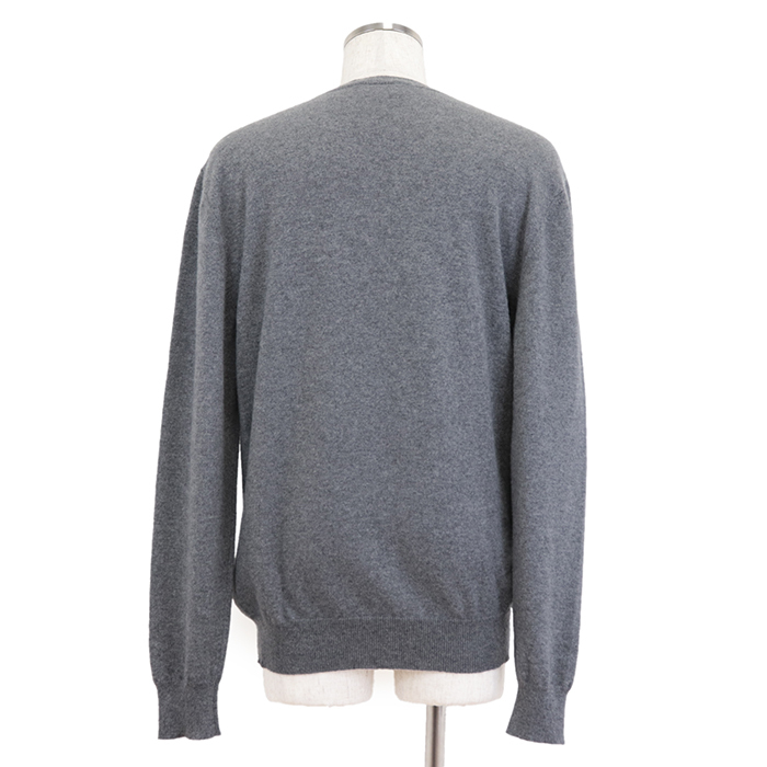 【美品】エルメス 2023AW ヴェルキーラブ ホース カシミヤ100％ ニット セーター 丸首 長(zhǎng)袖 トップス メンズ XL グレー 青 白 伊制 HERMES