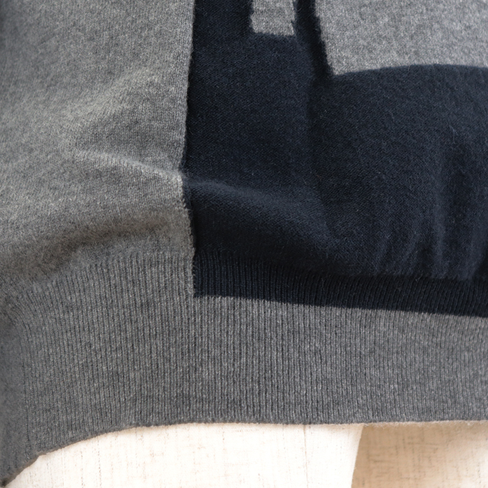 【美品】エルメス 2023AW ヴェルキーラブ ホース カシミヤ100％ ニット セーター 丸首 長(zhǎng)袖 トップス メンズ XL グレー 青 白 伊制 HERMES