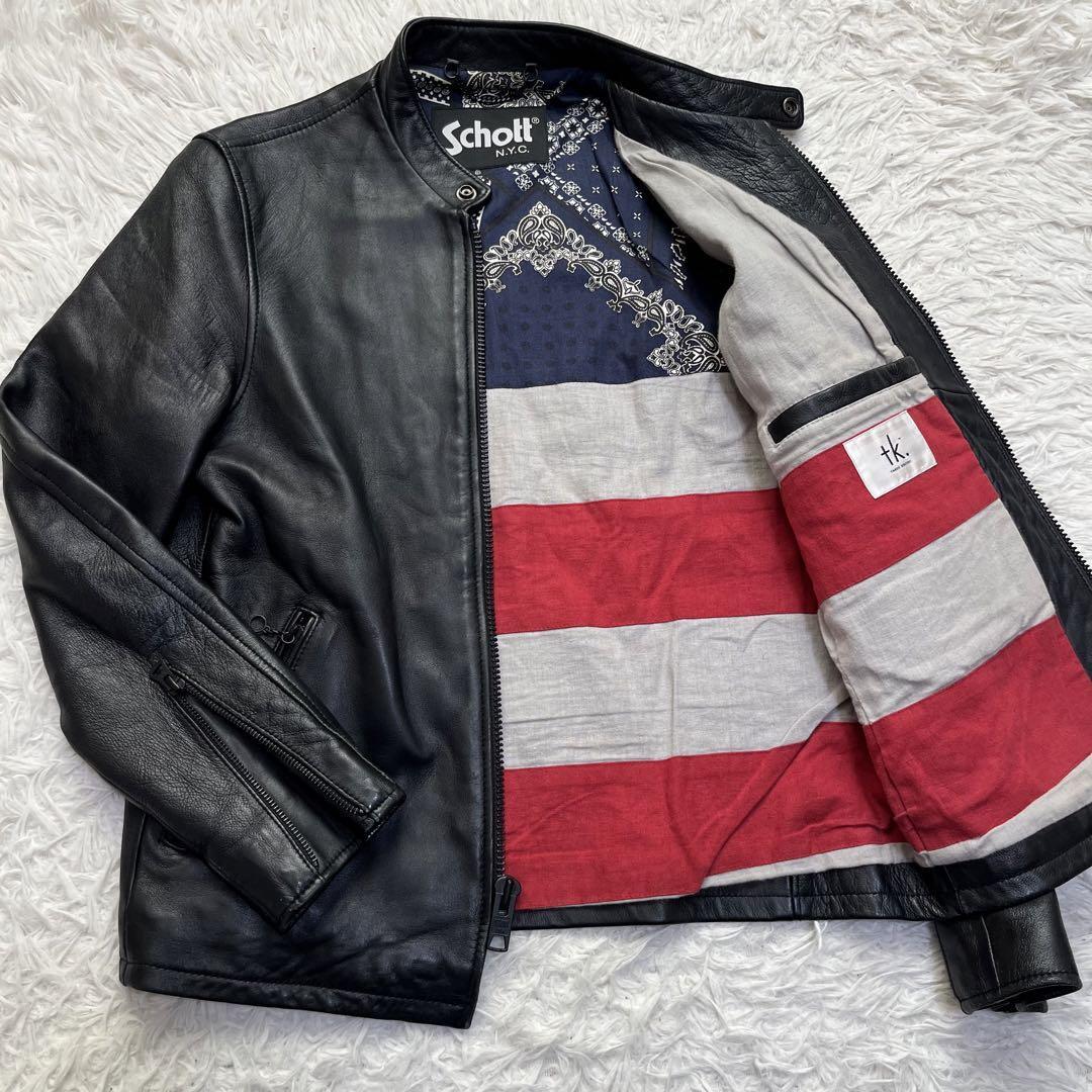 Yahoo!オークション - 極美品 schott ショット×TK シングル Yahoo!オークション - 極美品 schott ショット×TK シングル