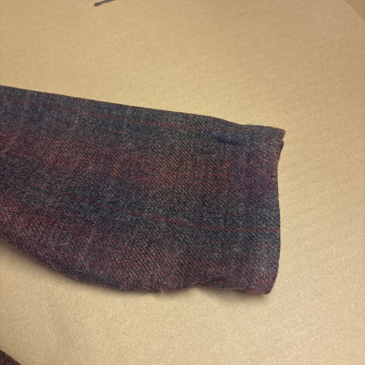 mizuiroind ミズイロインド ショールカラー チェック ウールコート_画像4