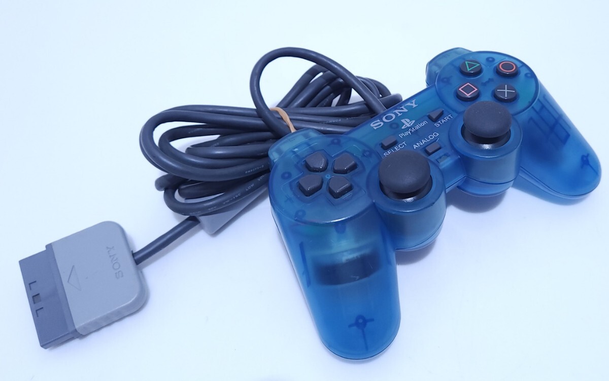  прекрасный товар / рабочий товар SONY Sony PlayStation PS1 управление двойной амортизаторы рабочее состояние подтверждено SCPH-1200 редкий товар (K-34)