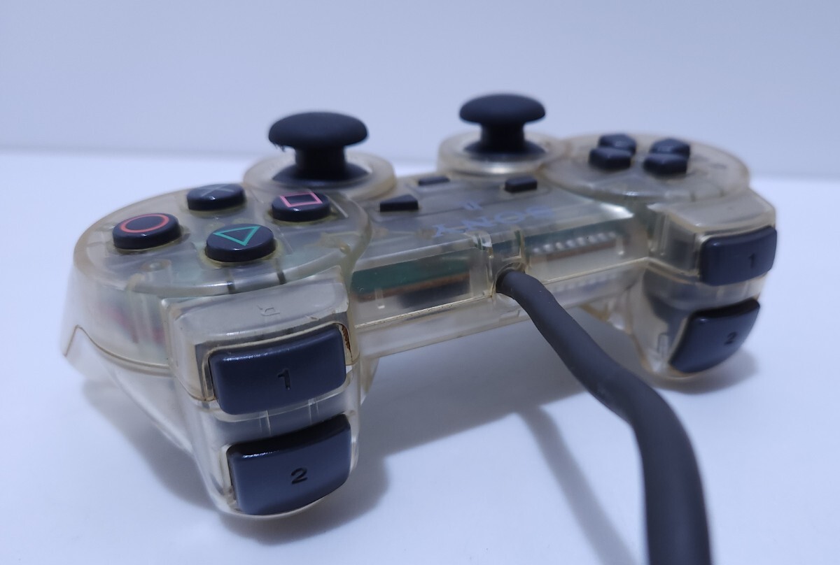  прекрасный товар / рабочий товар SONY Sony PlayStation PS1 управление двойной амортизаторы рабочее состояние подтверждено SCPH-1200 редкий товар (A-37)