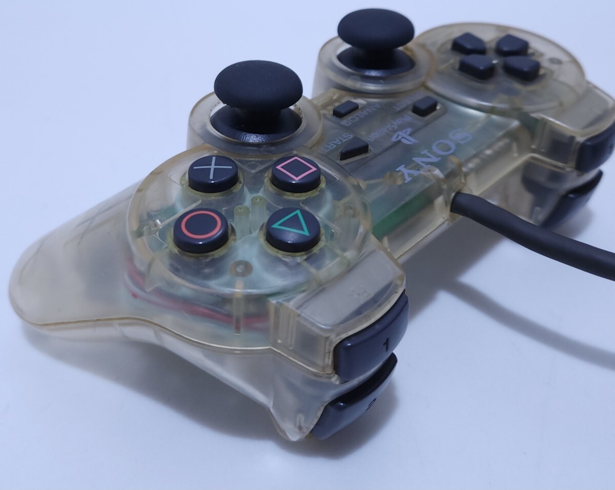  прекрасный товар / рабочий товар SONY Sony PlayStation PS1 управление двойной амортизаторы рабочее состояние подтверждено SCPH-1200 редкий товар (A-37)