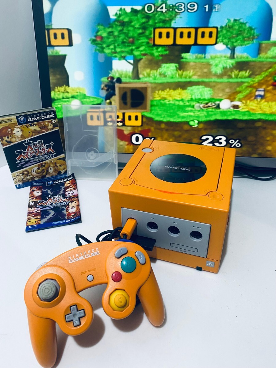  прекрасный товар / рабочий товар GC Game Cube orange корпус (DOL-001) nintendo Nintendo GameCube + игра soft комплект редкий товар (K-22)