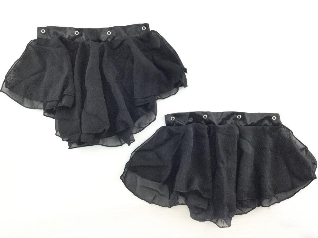 二の腕隠しの付け袖 トップス チュニック Hana服 1セット シフォン ブラック 送料250円