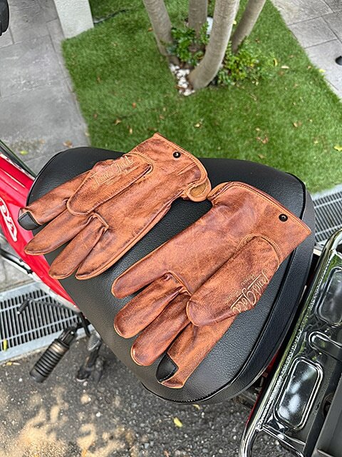 ヴィンテージ仕上げ　レザーグローブ　DIRTY　オールシーズン用　（ブラウン）?。∕サイズ）　バイクグローブ　アウトドアグローブ