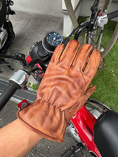 ヴィンテージ仕上げ　レザーグローブ　DIRTY　オールシーズン用?。ē芝楗Ε螅。∕サイズ）　バイクグローブ　アウトドアグローブ