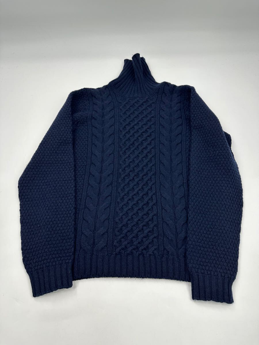 Drumohr ドルモア ケーブルニット 48 ネイビー タートルネック DRUMOHR ドルモア ニット タートルネック ケーブル編み ケーブル