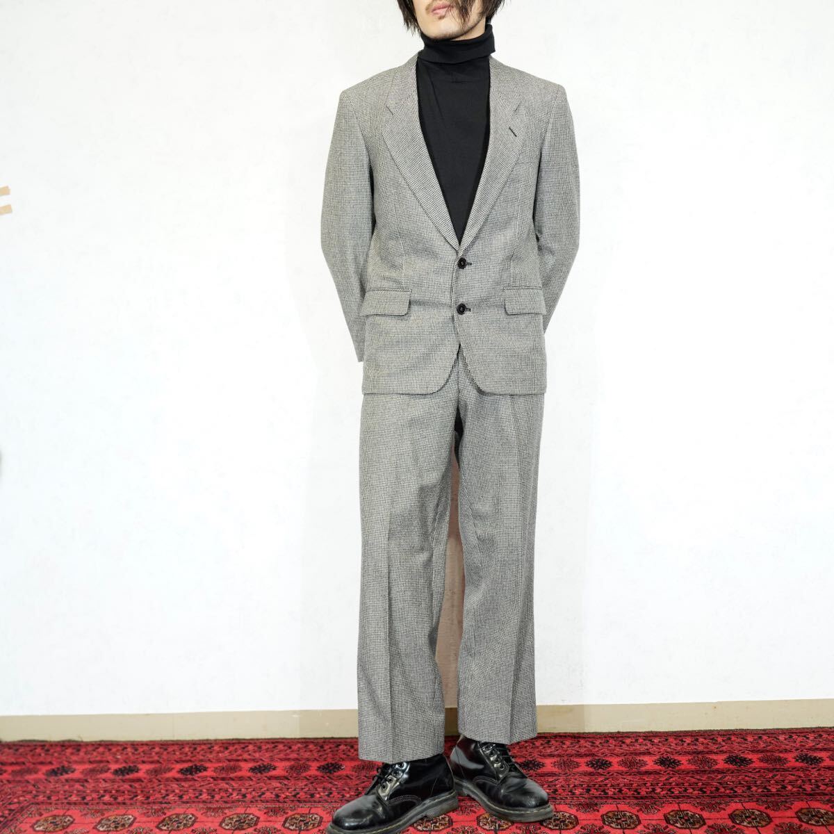 YVES SAINT LAURENT HOUNDTOOTH PATTERNED DESIGN SET UP SUIT/イヴサンローラン千鳥格子柄デザインセットアップスーツ