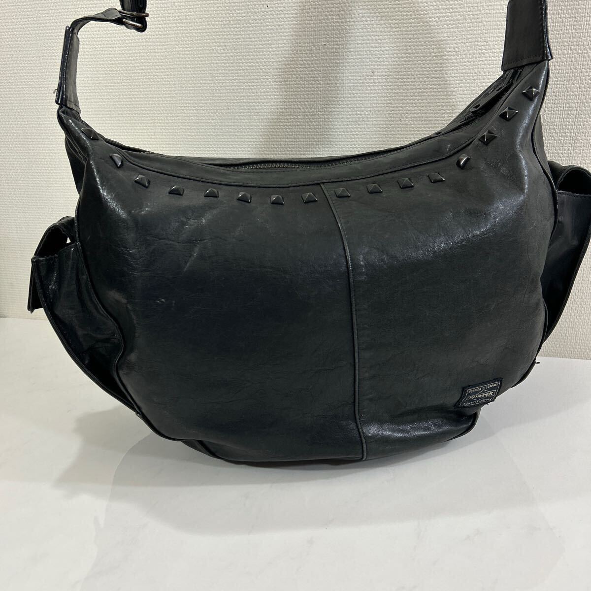 ポーター PORTER ZOZO コラボ レザー スタッズ ショルダーバッグ ポーター PORTER ZOZO コラボ レザー スタッズ ショルダーバッグ