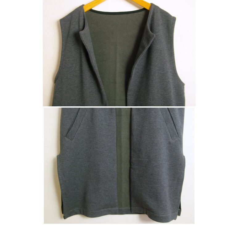 ベスト ロング丈 スウェット レディース 里毛 日本制 オリジナル M-L グレー 新品