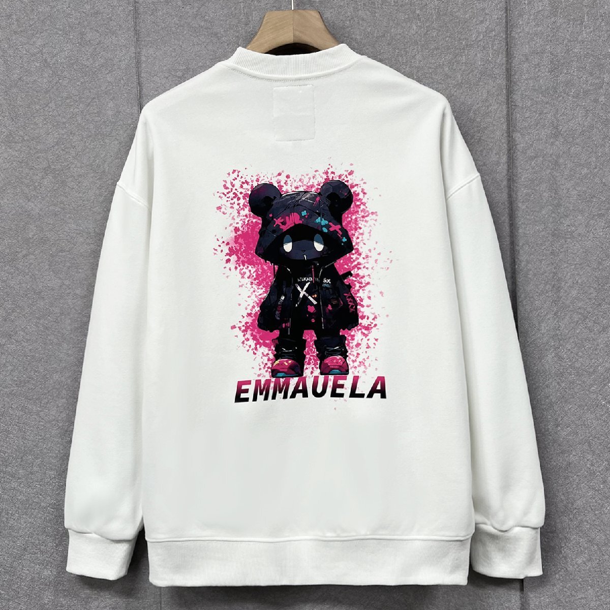  high class * sweatshirt regular price 4 ten thousand *Emmauela* Italy * milano departure * cotton 100% on goods heat insulation comfortable piece . bear popular pull over tops autumn winter M/46