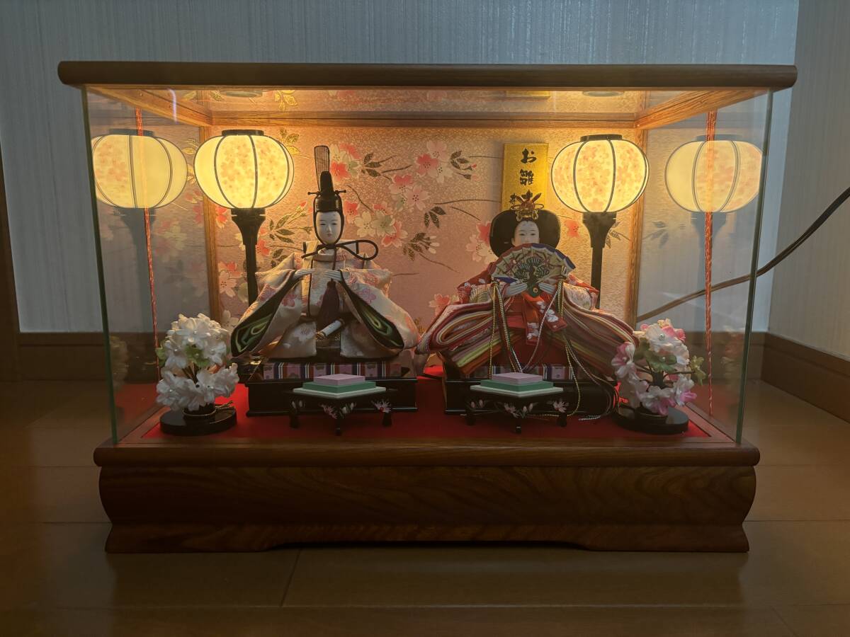 ひな人形　雛飾り　新王飾り　寿慶　ガラスケース　2432-1