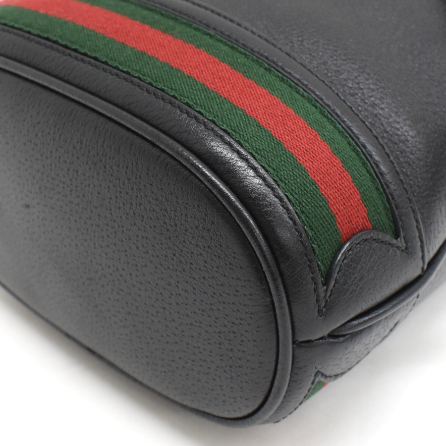  как новый Gucci мешочек ручная сумочка 610846 off .tia двойной G черный ремешок нет Gold металлические принадлежности GUCCI