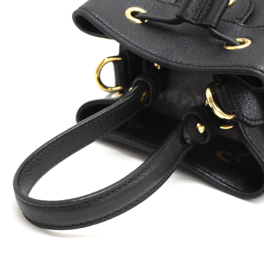  как новый Gucci мешочек ручная сумочка 610846 off .tia двойной G черный ремешок нет Gold металлические принадлежности GUCCI