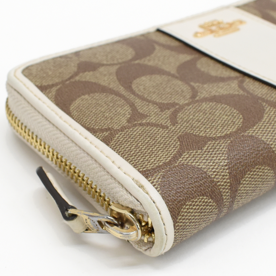 コーチ アコーディオン ジップウォレット 長財布 54630 シグネチャー キャンバス カラーブロック COACH