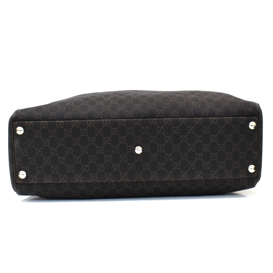  как новый Gucci 2way сумка "Boston bag" 196356 GG парусина Jaguar do темно-коричневый GUCCI