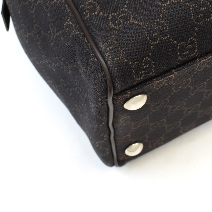  как новый Gucci 2way сумка "Boston bag" 196356 GG парусина Jaguar do темно-коричневый GUCCI