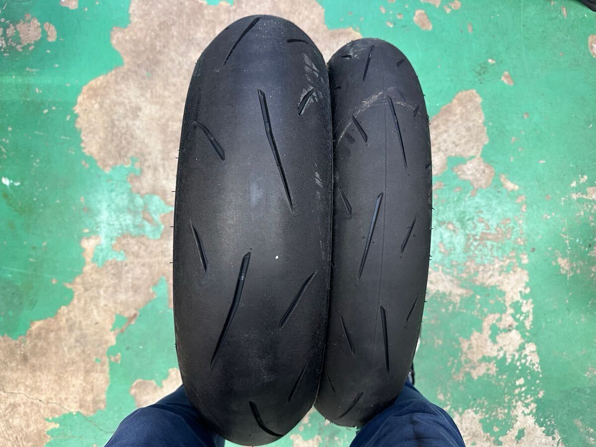 DUNLOP 前後セット α13SP 80分使用 中古タイヤ CBR250R CBR250RR YZF-R25 Ninja250等　110/70R17MC 54H、150/60R17MC 66H　ダンロップ　