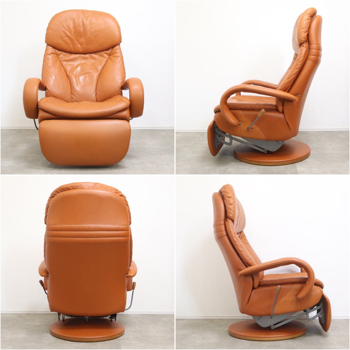 限定価格◆カリモク家具 karimoku リクライナー ampio アンピオ リクライニング 総本革 ブラウン系 パーソナルチェア ハイバック【11C24110