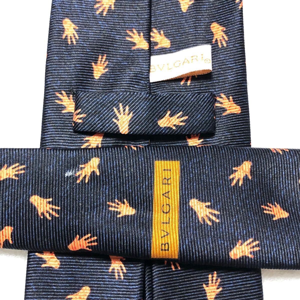 美品 希少セッテピエゲ BVLGARI ブルガリ ネクタイ 手のひら 美品 希少セッテピエゲ BVLGARI ブルガリ ネクタイ 手のひら