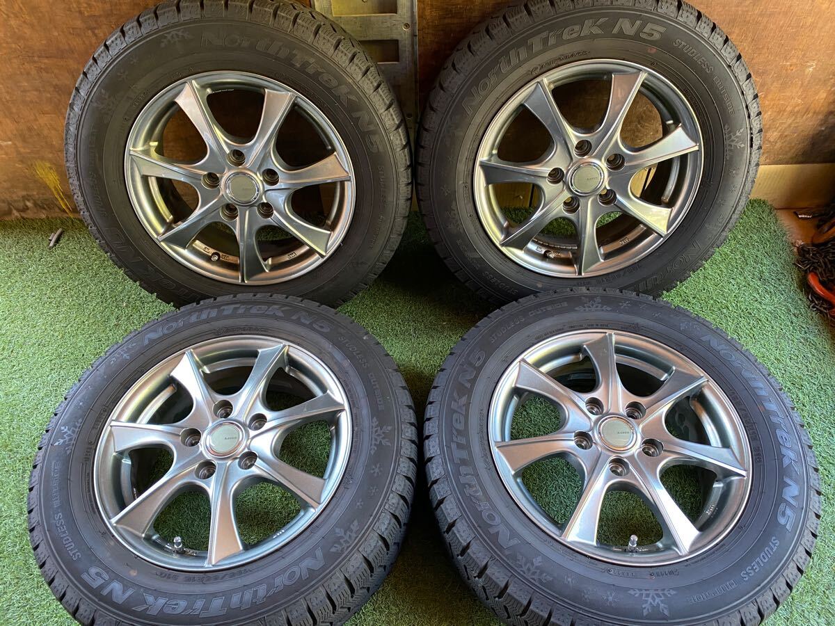  beautiful goods 195/65R15 91Q NorthTrek N5 2022 year made studless burr mountain 4 pcs set 15x6J ET 52 PCD 114.3 5H Noah Voxy etc. 