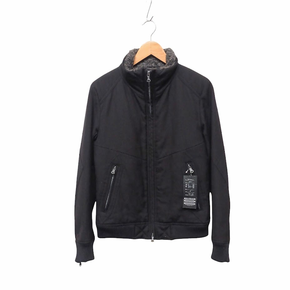 美品 HALB ハルプ ボア ブルゾン シングルライダースジャケット ブラック サイズ S 5241305-1_画像1