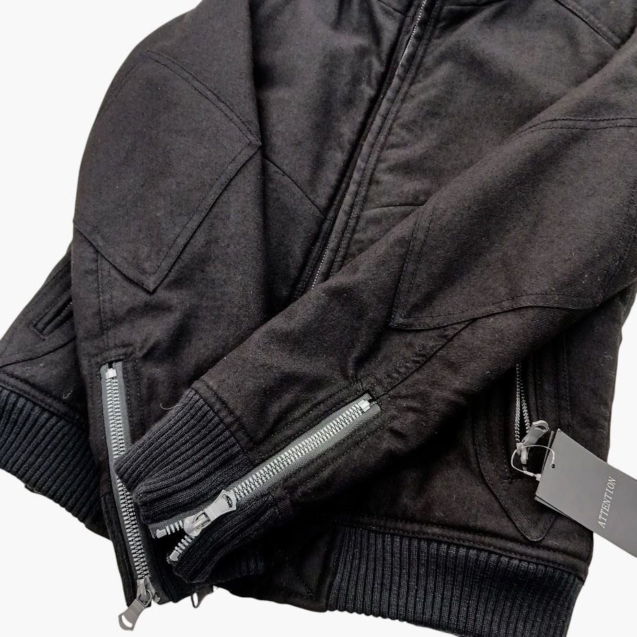 美品 HALB ハルプ ボア ブルゾン シングルライダースジャケット ブラック サイズ S 5241305-1_画像4