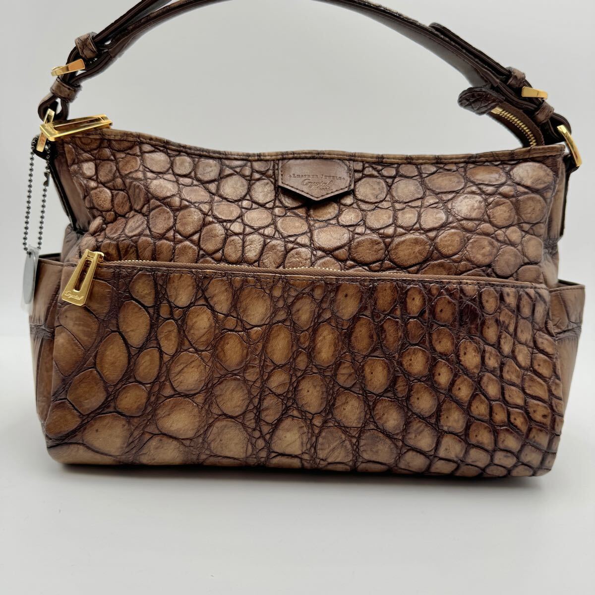 超美品】 LEATHERJEWELS マットクロコダイル JRAハンドバッグ 超美品】 LEATHERJEWELS マットクロコダイル JRAハンドバッグ
