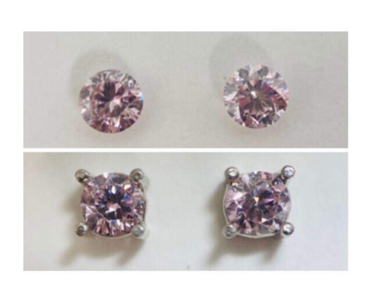 PT 0.088 ct ライトパープルピンク SI-2 ピアス PT 0.088 ct ライトパープルピンク SI-2 ピアス