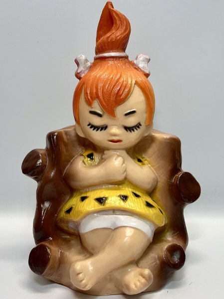 70's 原始家族 フリントストーン ペブルス 貯金箱 ソフビ フィギュア The Flintstones ヴィンテージ ハンナバーベラ