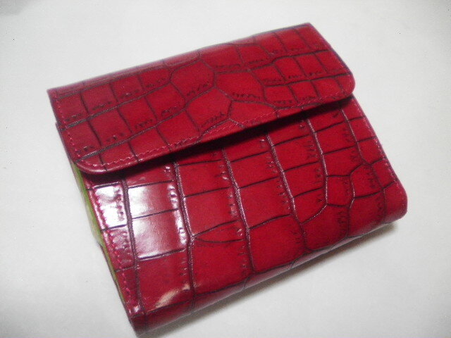 処分品/Valentino Pia*新品*二つ折りサイフ*レッド系カラー