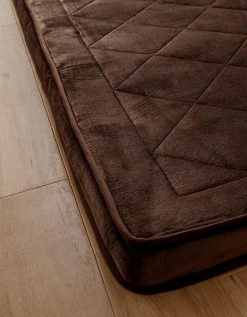 新品☆90×185㎝ブラウン系まるで敷布団のような極厚ラグ〇B386 新品☆90×185㎝ブラウン系まるで敷布団のような極厚ラグ