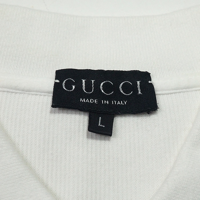 富士屋◆ グッチ GUCCI ポロシャツ ホワイト ブラックライン レディース サイズL