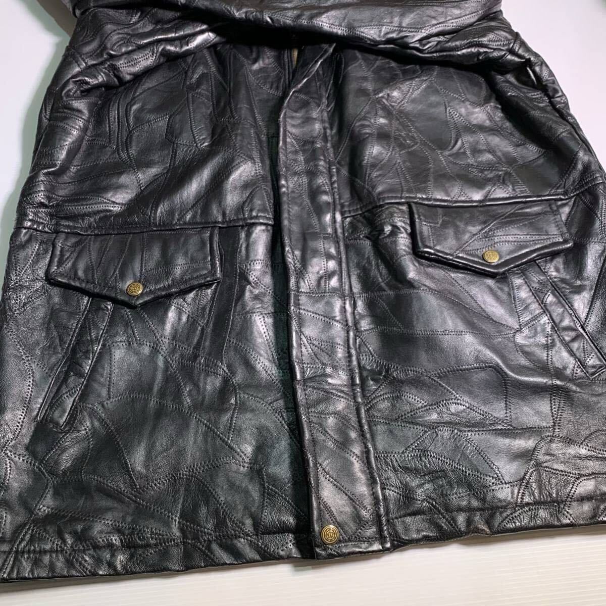 羊革 XL カーコート レザージャケット ツギハギジャン 本革