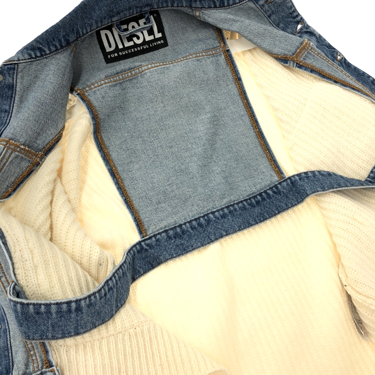  excellent *DIESELti-ze Lumix material Denim fake Layered jacket size :XS*RN93243 CA25594 white cardigan 