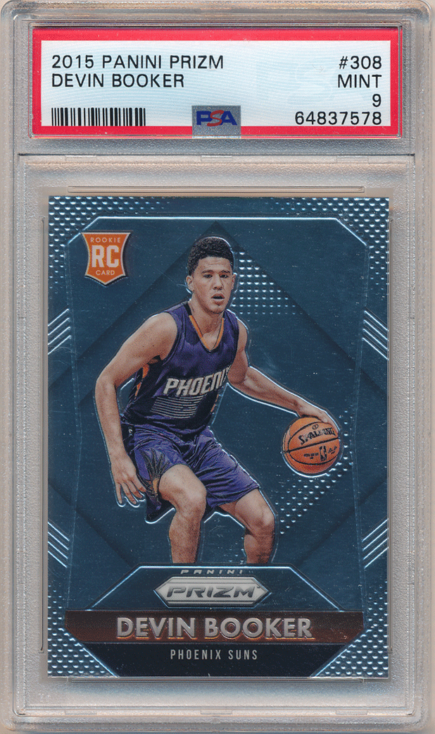 デビン・ブッカー 2015 Prizm RC PSA 9 Devin Booker 2015 Prizm #308 Flash Price Guide - Sports Card