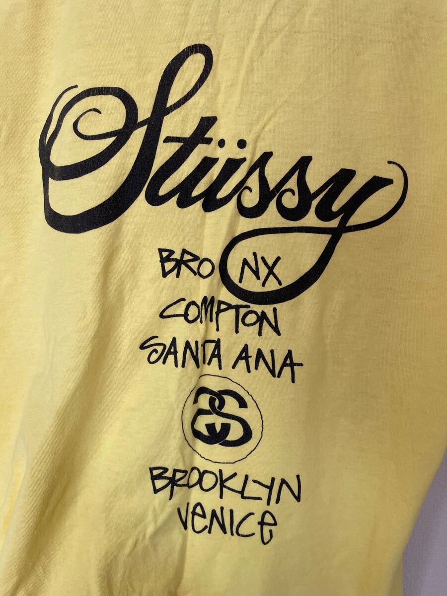 STUSSY ワールドツアー 半袖Tシャツ M イエロー 黄色