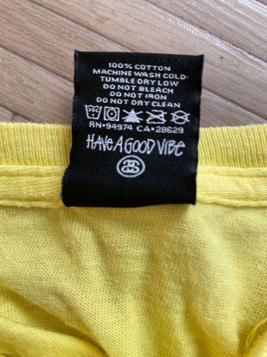 STUSSY ワールドツアー 半袖Tシャツ M イエロー 黄色