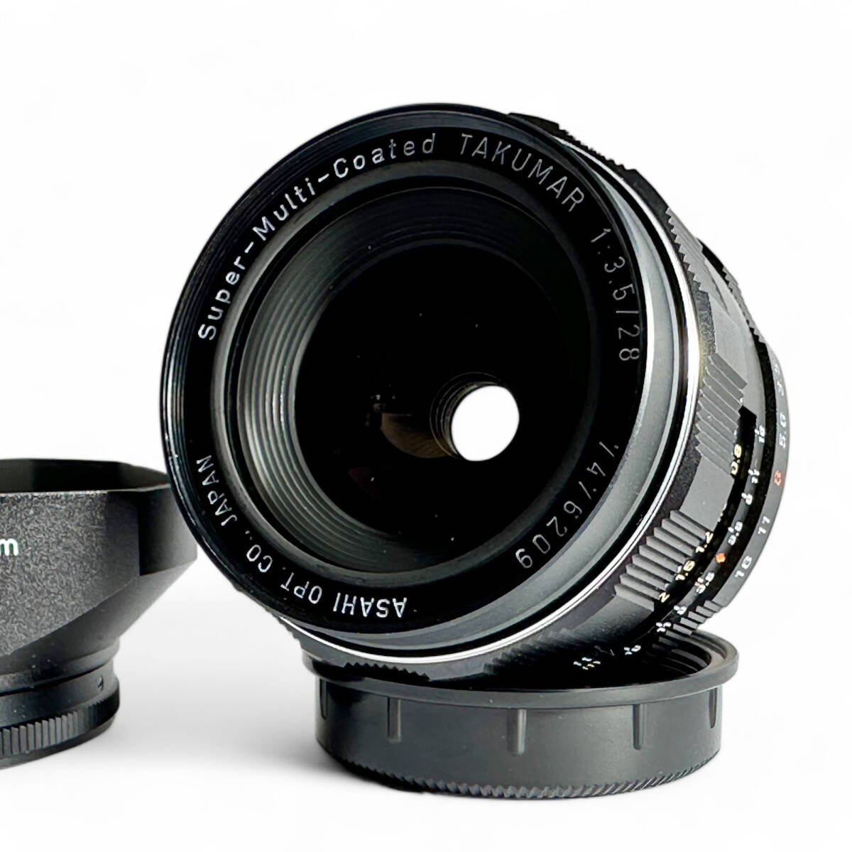 2411-6 カメラレンズ TAKUMAR 1:3.5/28 Super-Multi-Coated 角型メタルフード付 PENTAX ペンタックス
