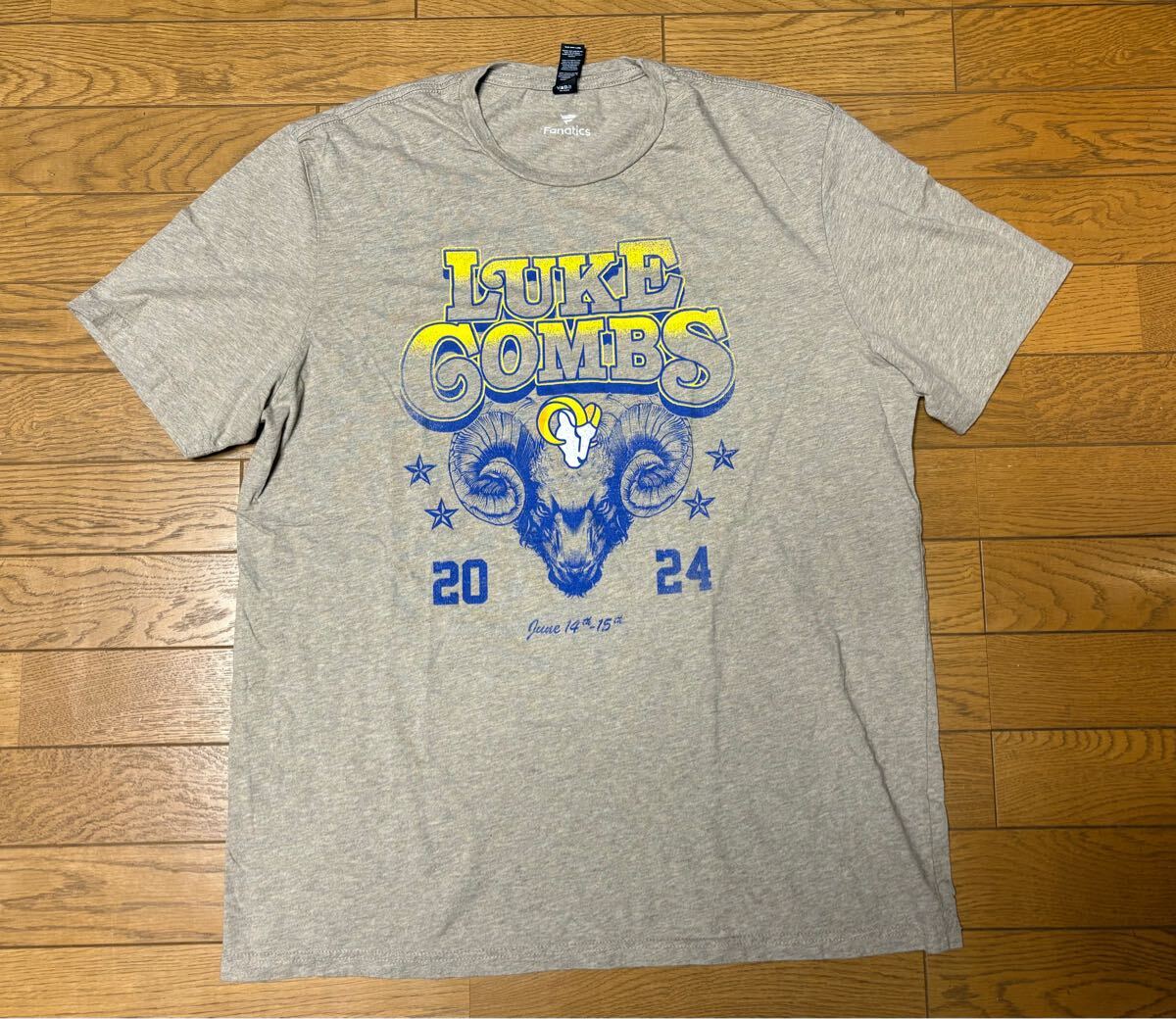 Fanatics Tan Luke Combs x Los Angeles Rams Growin' Up and Gettin Old Tour T-Shirt size-XL(着丈74身幅58) 中古 送料無料 NCNR