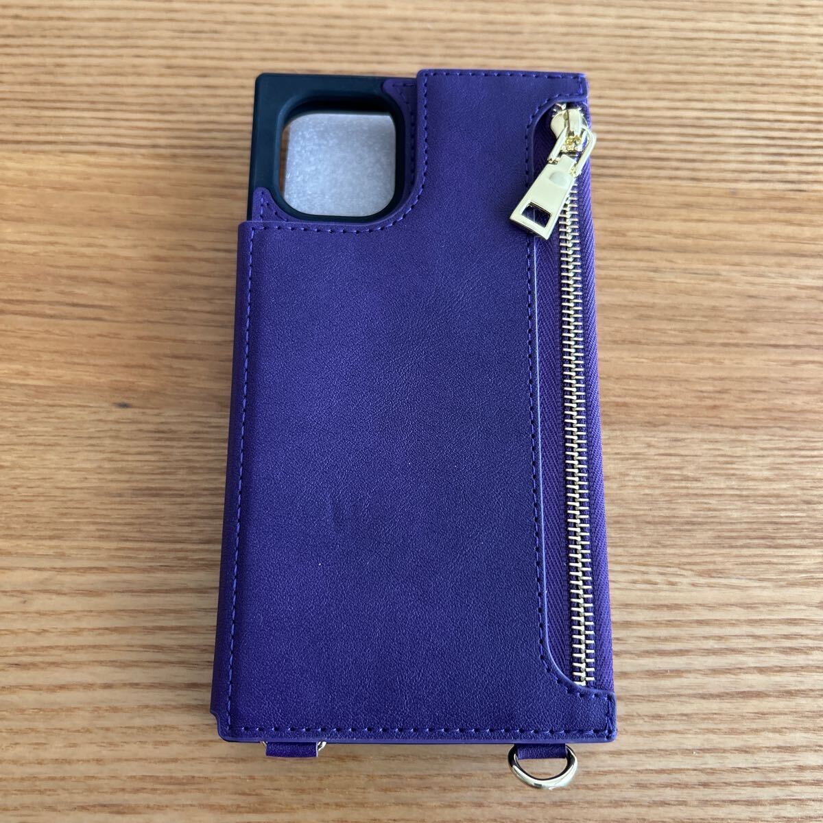 【未使用品】 iPhone 11 ケース 手帳型 ショルダー パープル No.3156_画像2