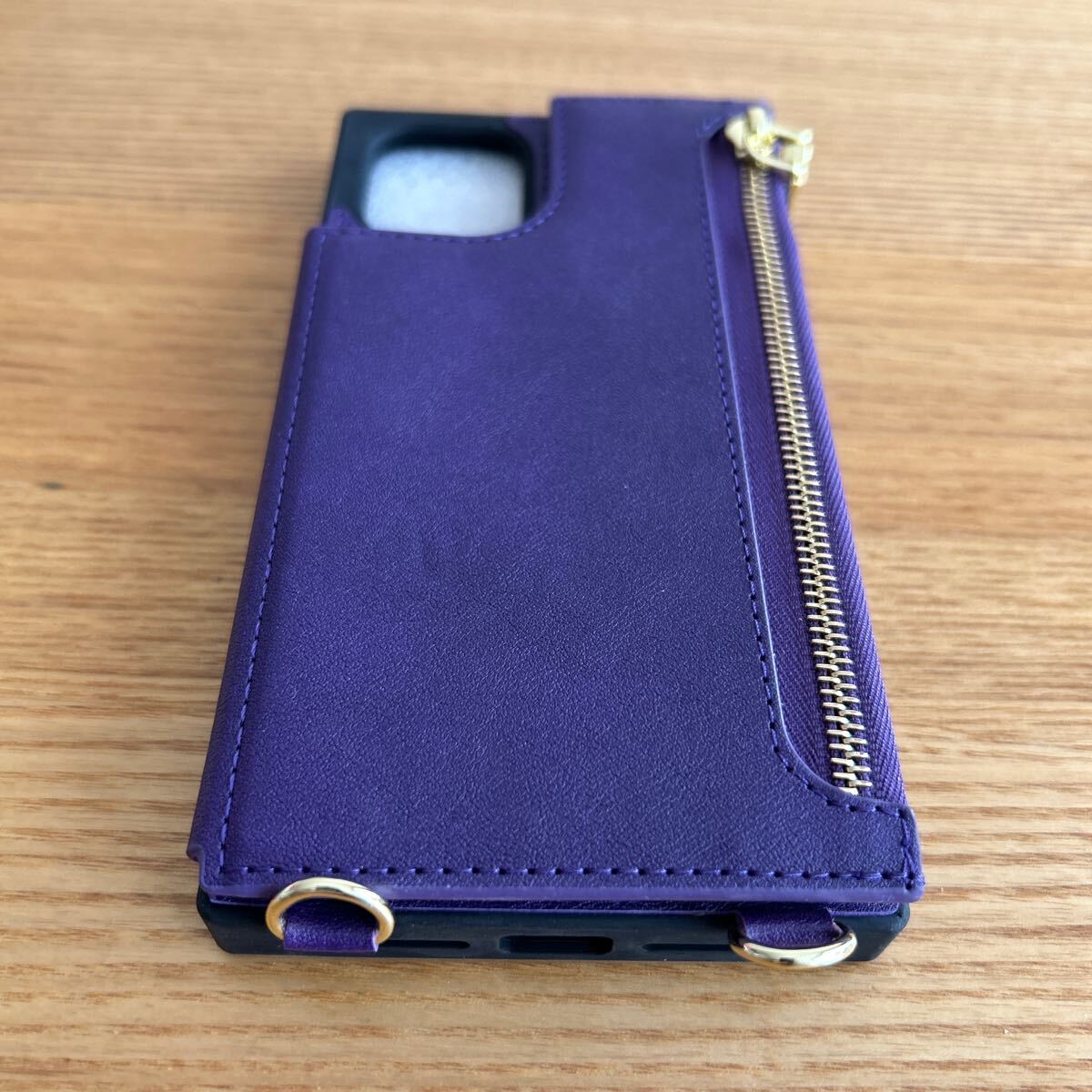 【未使用品】 iPhone 11 ケース 手帳型 ショルダー パープル No.3156_画像3