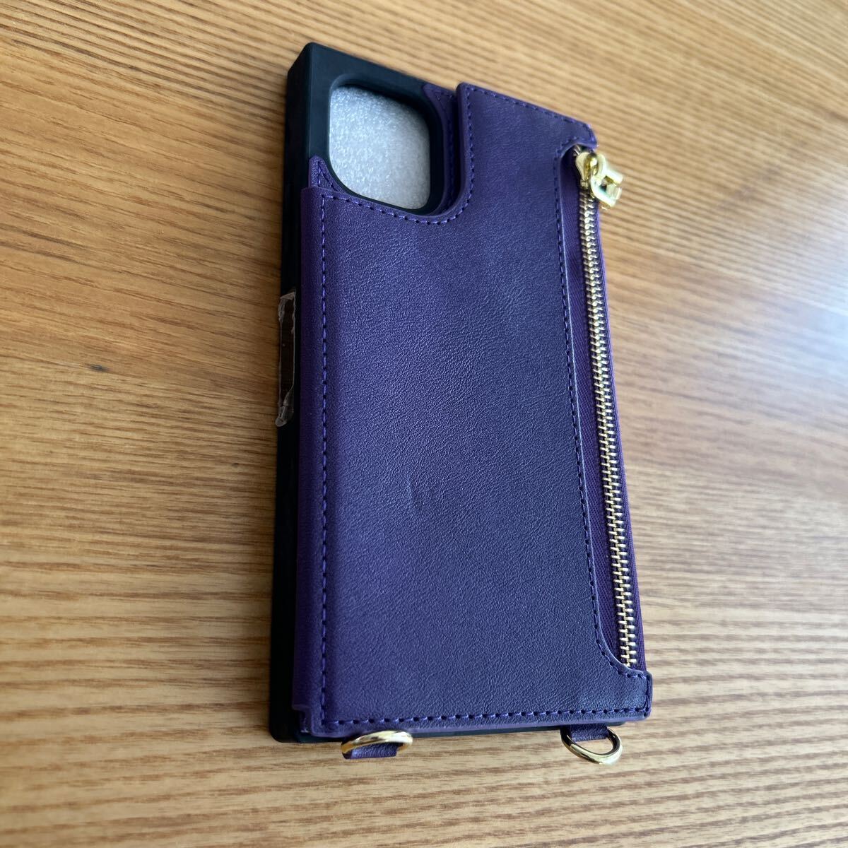 【未使用品】 iPhone 11 ケース 手帳型 ショルダー パープル No.3156_画像4