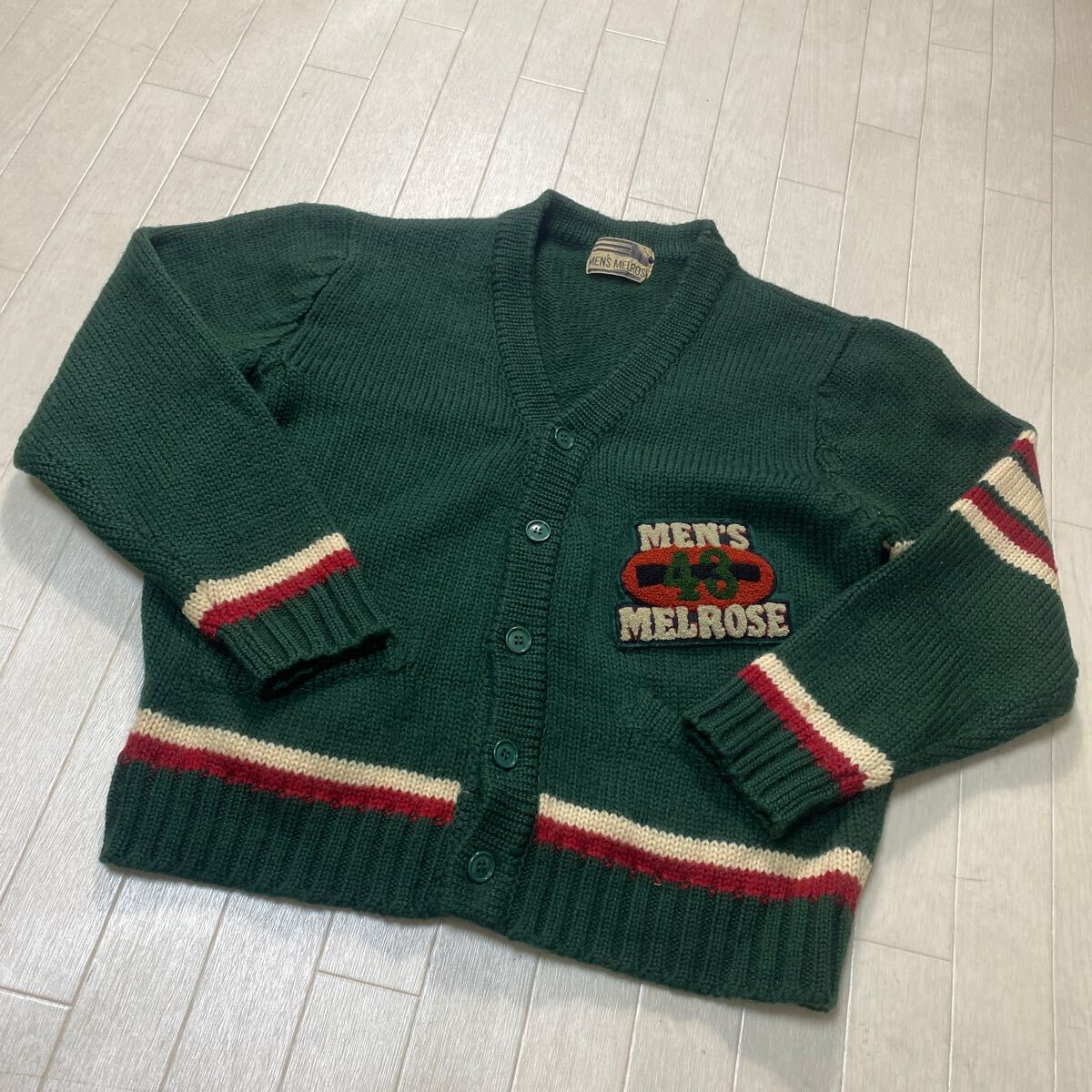4023☆ MEN'S MELROSE メンズ メルローズ トップス ニット カーディガン カジュアル メンズ グリーン