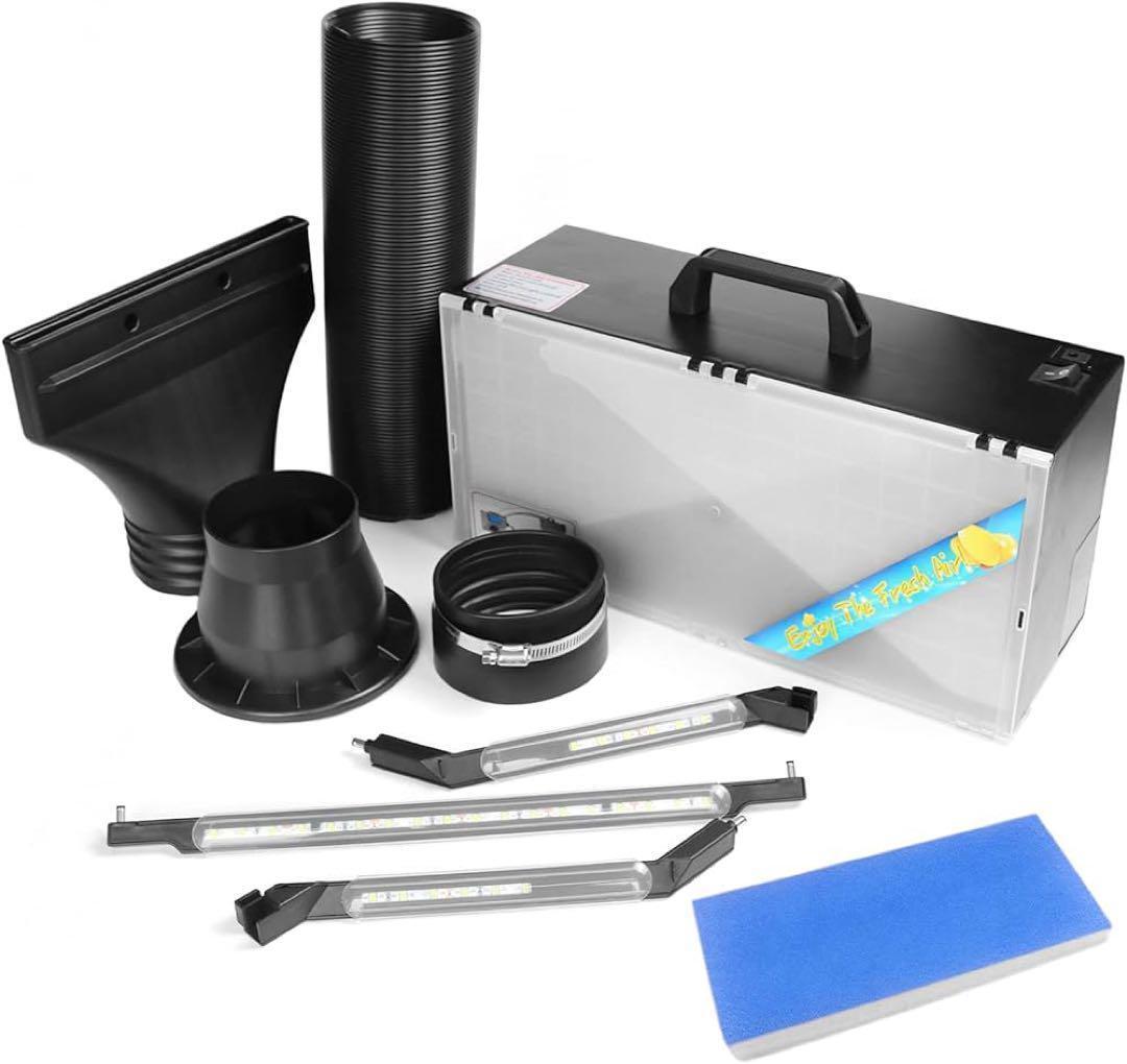 塗装ブース LED照明・フィルター付きエアブラシケース 174