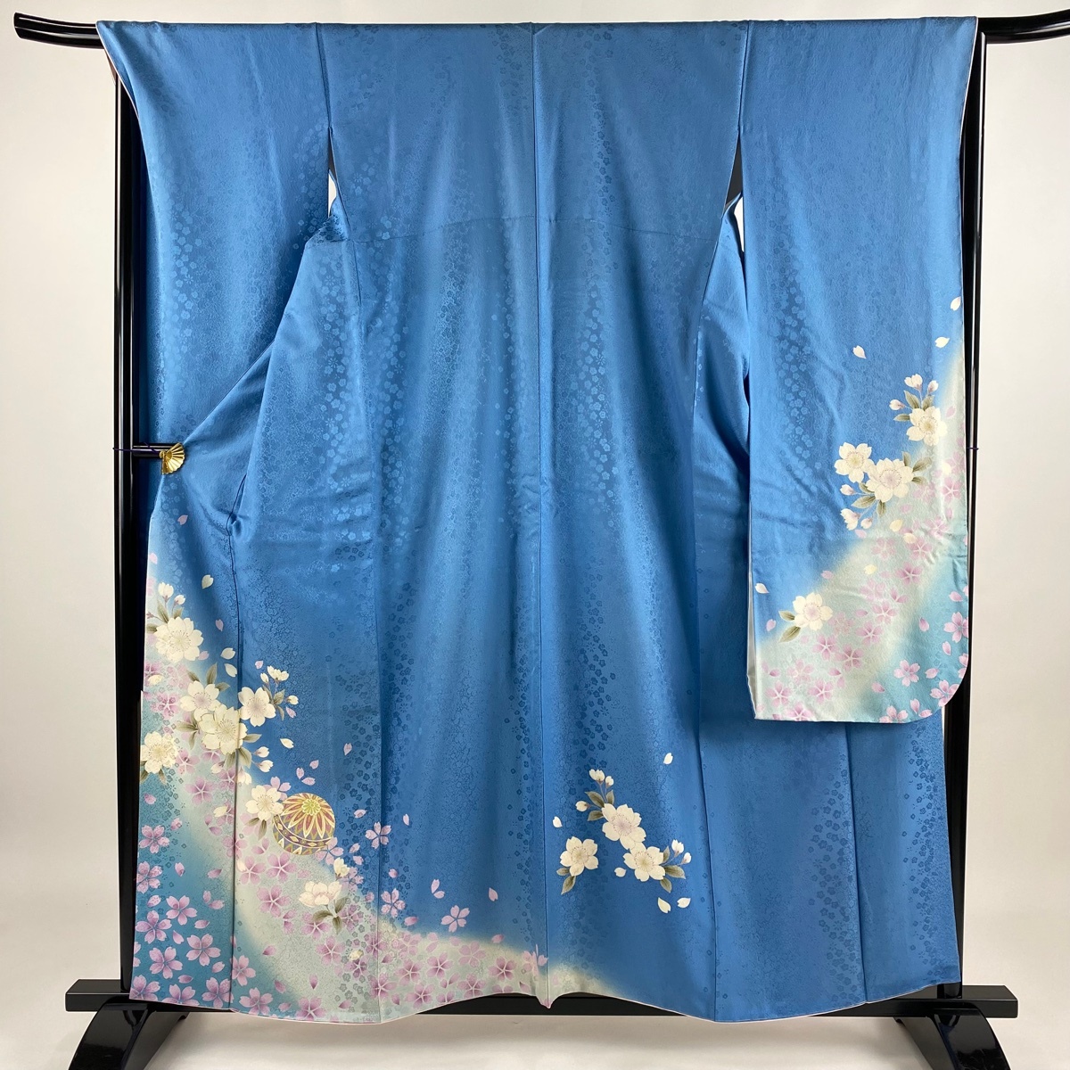 振袖 身丈158.5cm 裄丈68cm L 袷 桜 手毬 金糸 金彩 水色 正絹 振袖 身丈158.5cm 裄丈68cm L 袷 桜 手毬 金糸 金彩 水色 正絹
