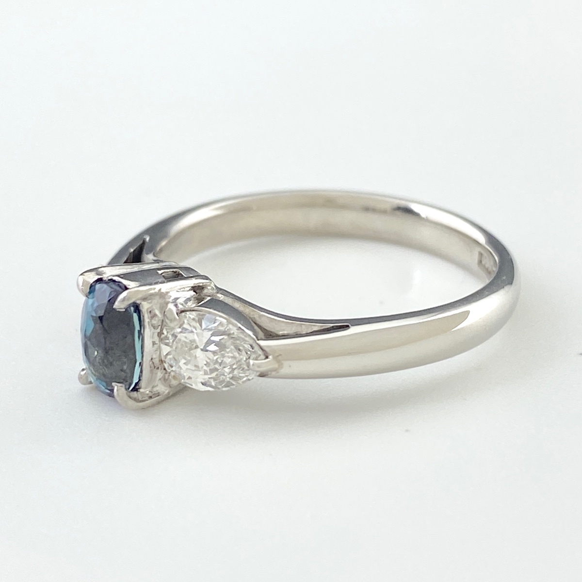  alexandrite te The Yinling g platinum ring mere diamond ring 11 number Pt900 alexandrite diamond lady's [ used ]