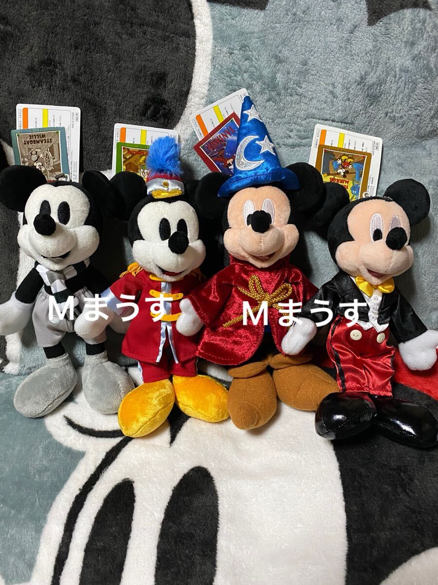 東京ディズニーランド ミッキーの家とミートミッキー ぬいぐるみバッジ TDL 4体セット ミトミ ウィリー ファンタジア 夢物語 大演奏会